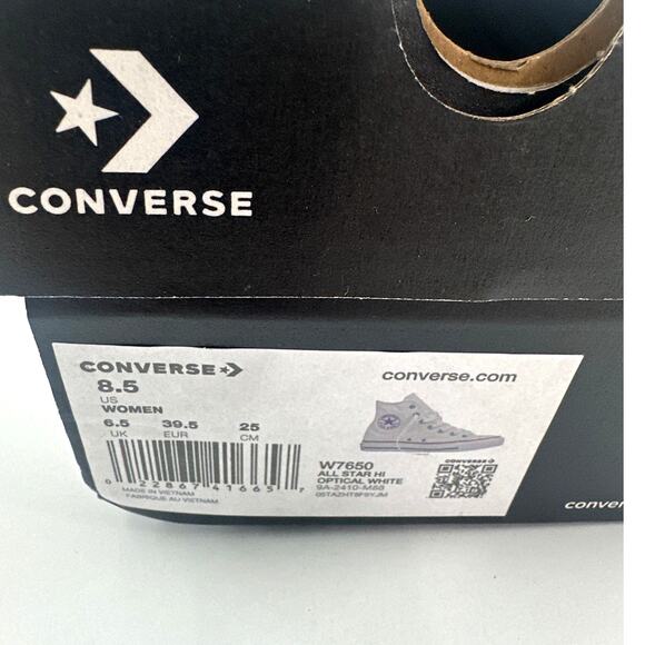 Converse Women's Optical White Chuck Taylor All Star High Top Shoe Size 8.5 - Picture 9 of 11
